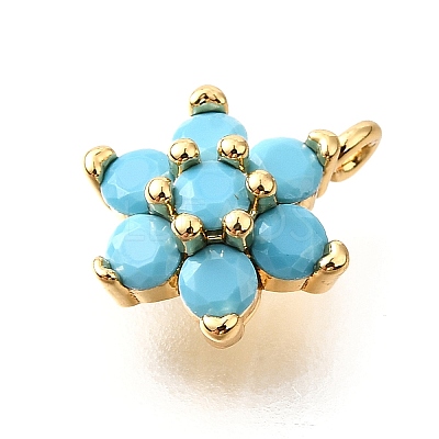 Brass Micro Pave Cubic Zirconia Pendants KK-D356-01B-G-1