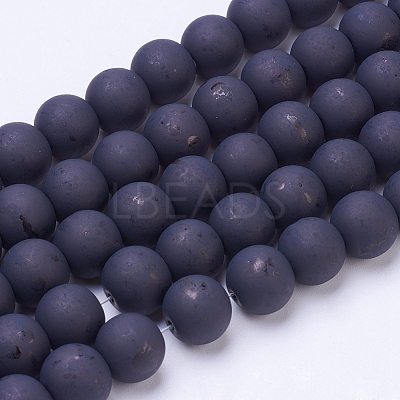Baking Paint Frosted Glass Bead Strands X-GLAA-S031-10mm-38-1