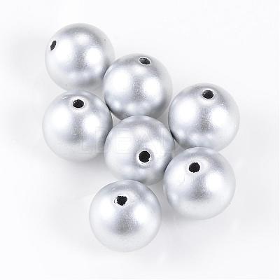 Matte Style Spray Painted Acrylic Beads ACRP-S669-18mm-01-1