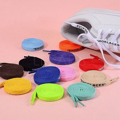 32Pcs 16 Colors Polyester Flat Custom Shoelace AJEW-SZ0001-91-1