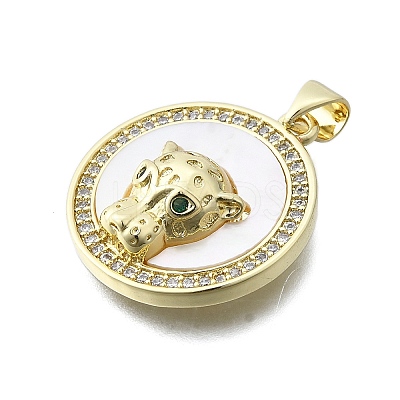Brass Micro Pave Cubic Zirconia Charms KK-V010-22G-1
