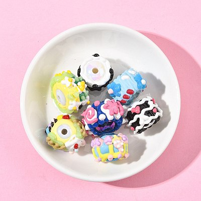 7Pcs 7 Styles Opaque Acrylic Beads ACRC-FS0001-04-1