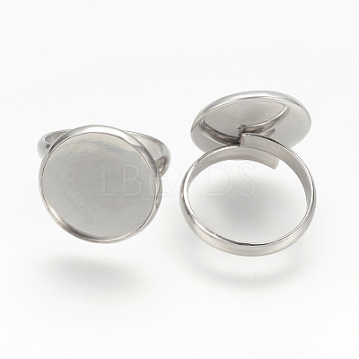 Tarnish Resistant Adjustable 304 Stainless Steel Finger Rings Components STAS-E144-026-16mm-1