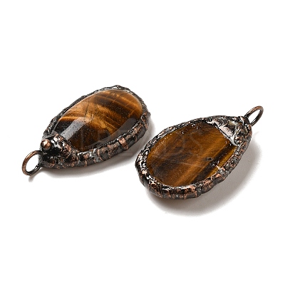 Natural Tiger Eye Pendants G-K381-05R-06-1