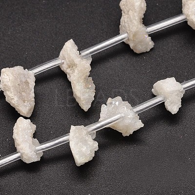 Nuggets Electroplated Natural Druzy Quartz Crystal Beads Strands G-A142-07A-1