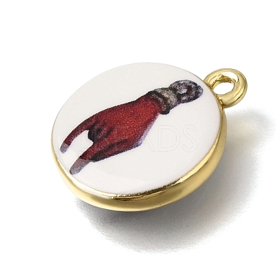 Printed Brass Pendants KK-CBAE379-01G-D-1