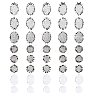 5Pcs Vintage Tibetan Alloy Brooch Cabochon Bezel Settings FIND-YW0009-70-1