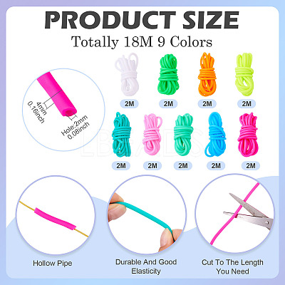 18M 9 Colors Hollow Pipe PVC Tubular Synthetic Rubber Cord RCOR-TA0001-19-1