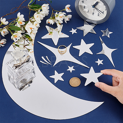 Star Acrylic Mirror Wall Stickers DIY-PH0017-37B-1