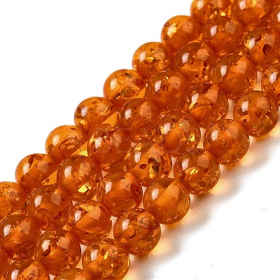Resin Imitation Amber Beads Strands X-RESI-Z017-01A-1