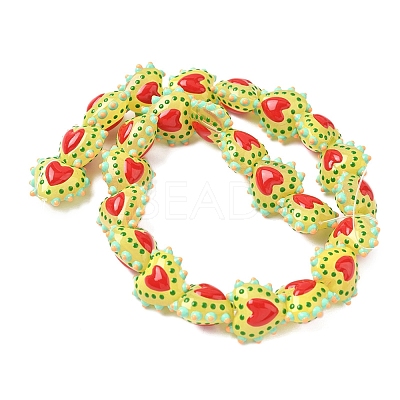 Baking Paint Glass Bumpy Beads Heart LAMP-V001-09A-1