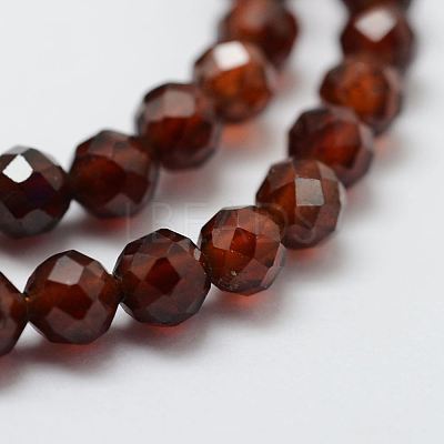 Natural Garnet Bead Strands X-G-G663-03-4mm-1