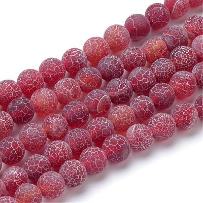 Natural & Dyed Crackle Agate Bead Strands G-T056-6mm-05-1