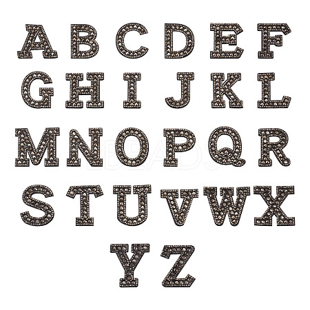 Alphabet Resin Rhinestone Patches DIY-TAC0005-45H-1