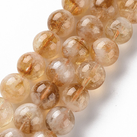Heated Natural Citrine Beads Strands G-S362-105D-1
