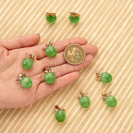 10Pcs Apple Gemstone Charm Pendant Crystal Quartz Healing Natural Stone Pendants Opal Buckle for Jewelry Necklace Earring Making Crafts JX526G-1