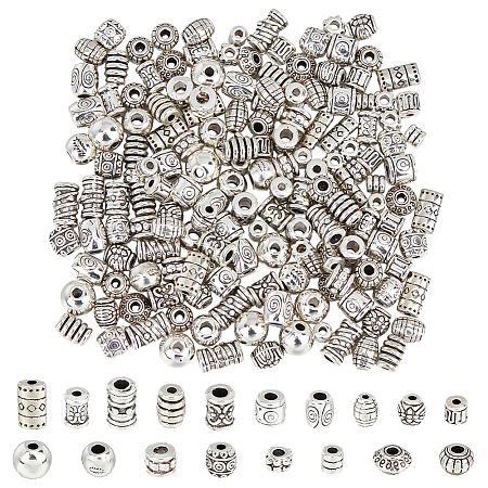 HOBBIESAY 180Pcs 18 Styles Tibetan Style Alloy Beads FIND-HY0003-54-1