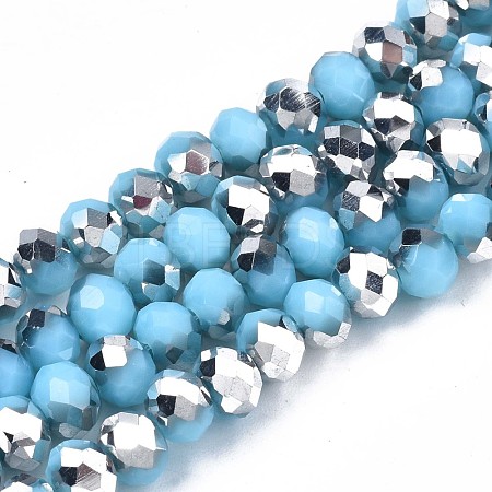 Electroplate Opaque Glass Beads Strands EGLA-A034-P6mm-M19-1