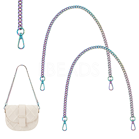   2Pcs Zinc Alloy Curb Chain Bag Handles FIND-PH0009-82A-1