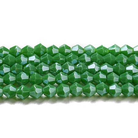Opaque Solid Color Electroplate Glass Beads Strands EGLA-A039-P4mm-A08-1