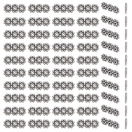 100Pcs Tibetan Style Alloy Spacer Bars TIBE-GO0001-08-1