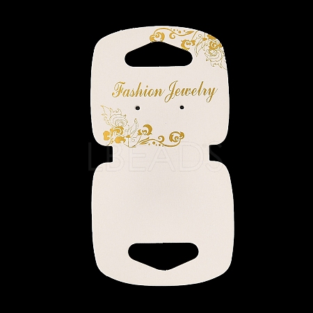Fold Over Gold Stamping Floral Paper Jewelry Display Cards CDIS-M005-09-1