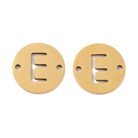 PVD Vacuum Plating 201 Stainless Steel Hollow Flat Round Links FIND-R149-03E-G-1