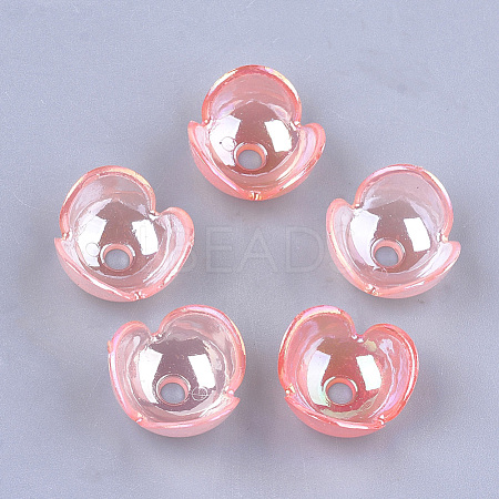 Transparent Acrylic Bead Caps TACR-T007-02C-1
