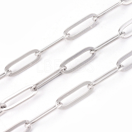 304 Stainless Steel Paperclip Chains X-CHS-CJC0001-03P-1