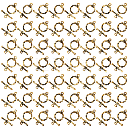 150Pcs Tibetan Style Alloy Toggle Clasps FIND-GO0002-99AG-1