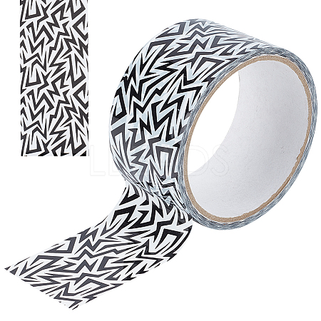 15M Black & White Self Adhesive Paper Tape Roll AJEW-WH0471-30A-1