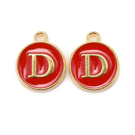 Golden Plated Alloy Enamel Charms X-ENAM-S118-03D-1