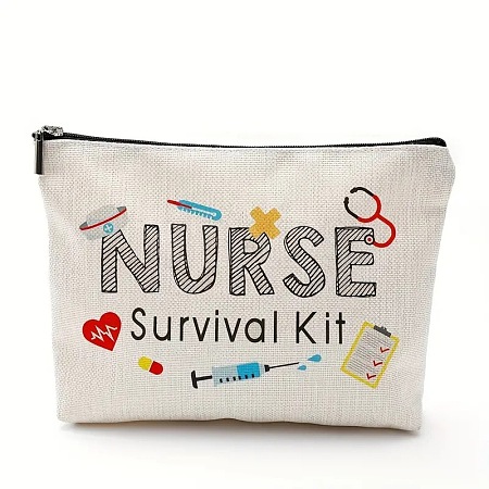 Nurse Cotton Linen Cosmetic Bag PW-WG63290-02-1