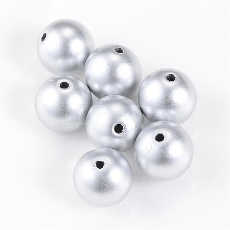 Matte Style Spray Painted Acrylic Beads ACRP-S669-18mm-01-1