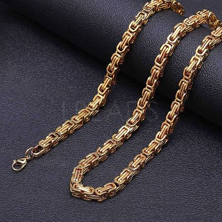 Titanium Steel Byzantine Chains Necklace for Men's FS-WG56795-182-1