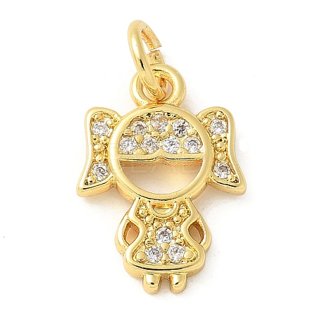 Brass Micro Pave Cubic Zirconia Pendants KK-U053-01G-02-1