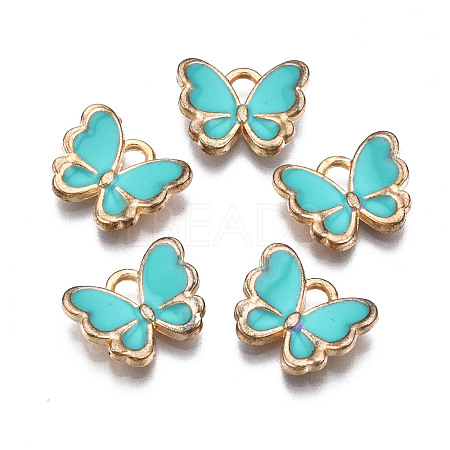 Alloy Enamel Charms X-ENAM-S121-070G-1