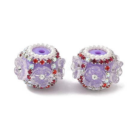 Flower Style Resin Rhinestone Beads CLAY-NH0003-05S-01-1