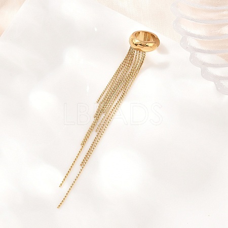 304 Stainless Steel Tassel Cuff Earrings for Women SA-H003-06G-1