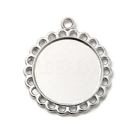 Tibetan Style Pendant Cabochon Settings TIBE-21668-P-RS-1