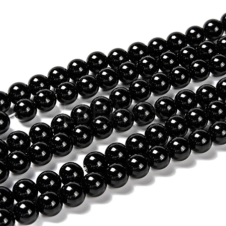 Natural Eyeless Obsidian Beads Strands G-K123-06-12mm-1