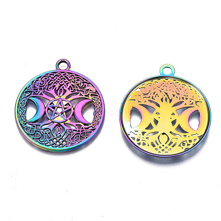 Rainbow Color Alloy Pendants PALLOY-N156-160-NR-1