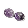 Natural Amethyst Donut/Pi Disc Charms G-G142-01S-2