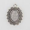 Tibetan Style Alloy Pendant Cabochon Settings X-TIBEP-N003-29AS-1