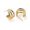 Brass Stud Earrings EJEW-L234-35G-2