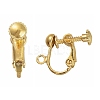 Brass Clip-on Earring Findingsfor non-pierced Ears X-EC143-NFG-2