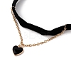 Alloy & Velvet Heart Pendant Choker Necklaces for Women WGC7319-04-2