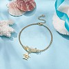 Natural Citrine Chips Beaded & Turtle Charms Double Layer Multi-strand Bracelet AJEW-AN00511-05-4