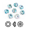 Pointed Back & Back Plated K9 Glass Rhinestone Cabochons RGLA-J012-10mm-202LS-1