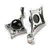 Natural Obsidian Pendants X-G-P517-03P-04-2